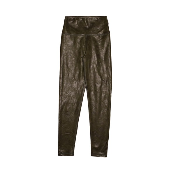 OFFLINE BY AERIE $55 Faux Crackle Leather 7/8 Leggings Olive Small - Picture 1 of 3